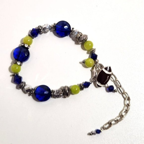 Seahawks Seattle Blue Green Football bracelet - Picture 8 of 9